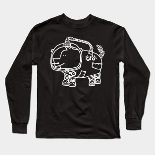 White Line Space Pilot Pig Long Sleeve T-Shirt